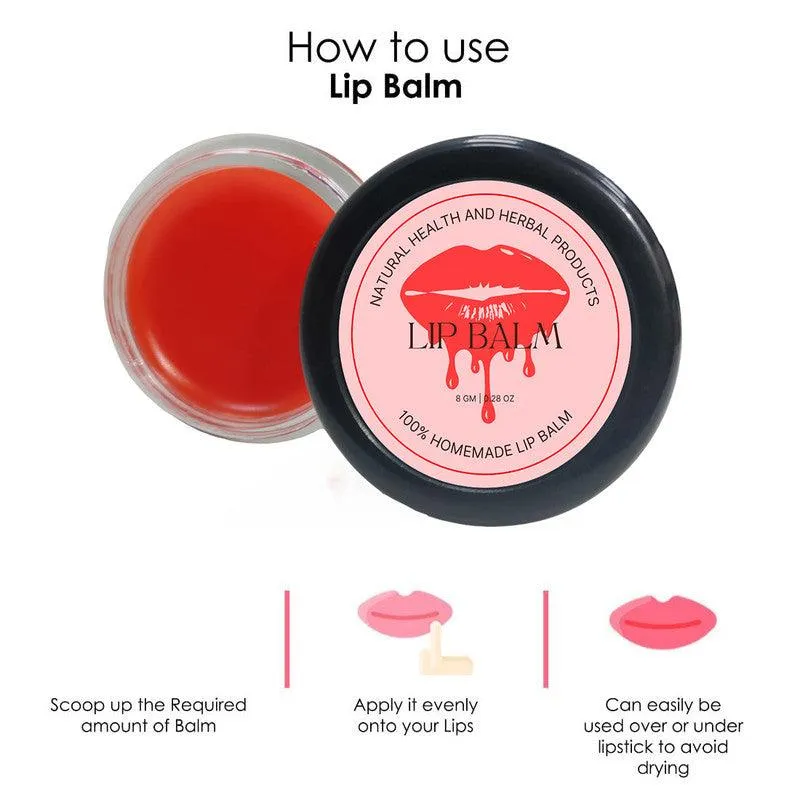 Natural Health and Herbal products Tropical Water-Melon Temptation Lip Care Taste Paradise Moisturization 12 Hours 12 Hrs Miniaturization, Long Lasting, Romantic, Kissable, Smooth Enriched, Care- 8g
