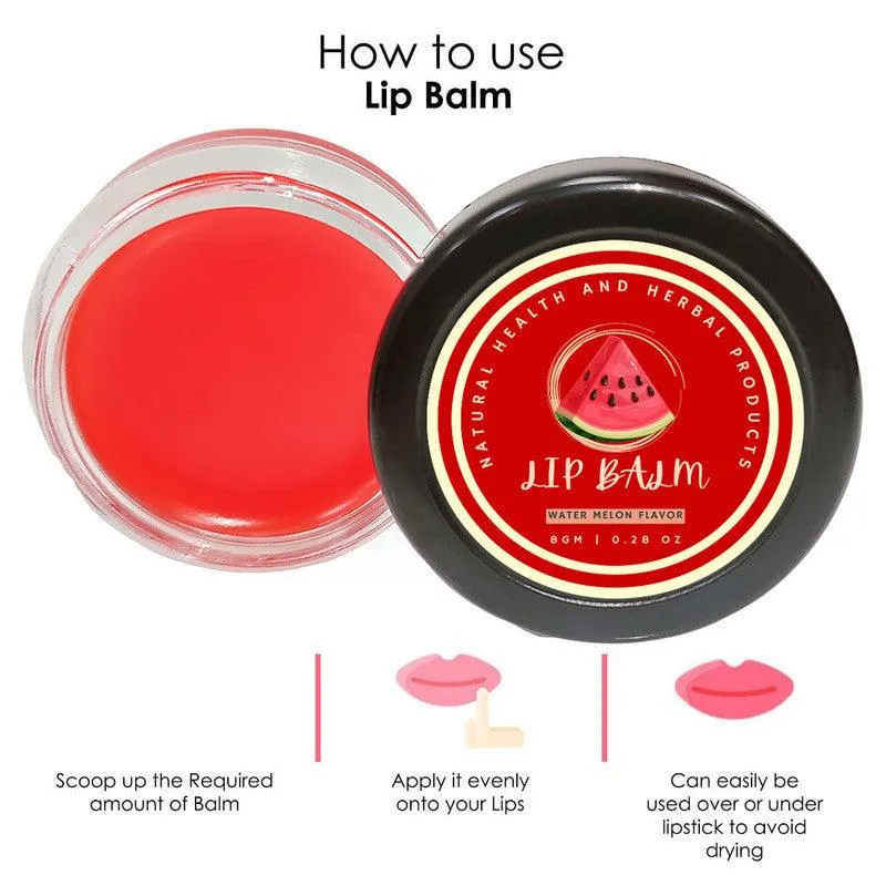 Natural Health and Herbal products Water-Melon Splash Lip Therapy Hydration and Flavor Long Lasting Moisturization 12 Hrs Miniaturization, Long Lasting, Romantic, Kissable, Smooth Enriched, Care- 8g