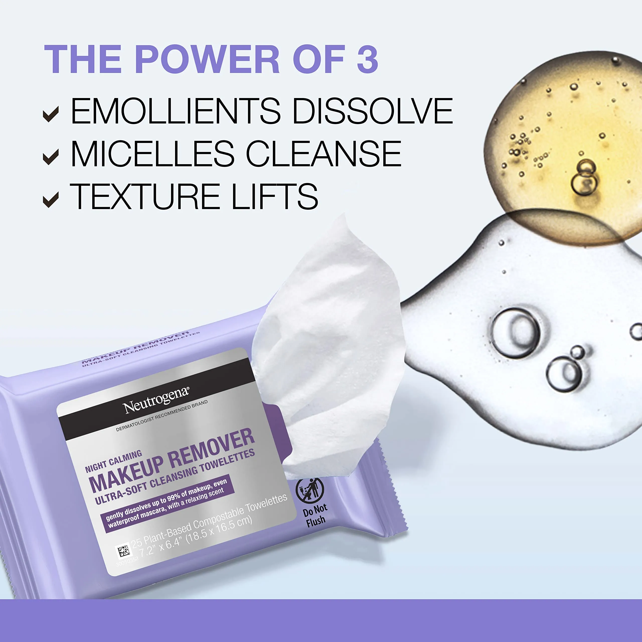 Neutrogena Night Calming Cleansing Towelettes, 25 ct