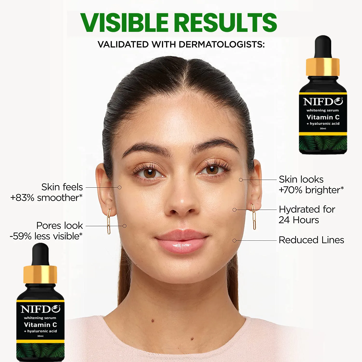 Nifdo Vitamin C Serum in Pakistan, Anti Aging Serum, Whitening Serum with Hyaluronic Acid