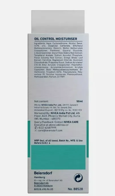 Nivea Men Oil Control Moisturizer | with 10 X effect of Vitamin C | Non Sticky Fast Absorbing Formula | 50g (1.76 Ounce)
