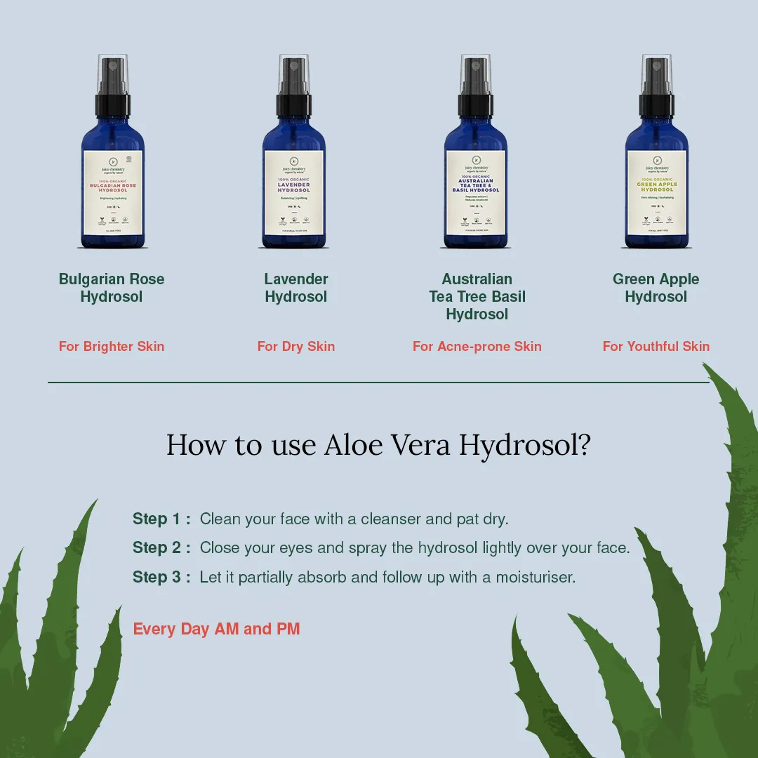 Organic Aloe Vera Toning Mist For Sun Damaged & Sensitive Skin - 110ml