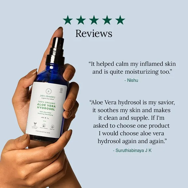 Organic Aloe Vera Toning Mist For Sun Damaged & Sensitive Skin - 110ml