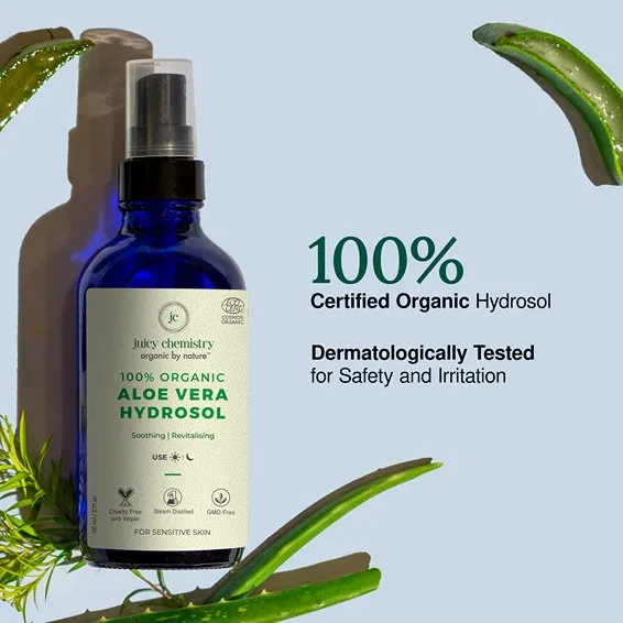 Organic Aloe Vera Toning Mist For Sun Damaged & Sensitive Skin - 110ml