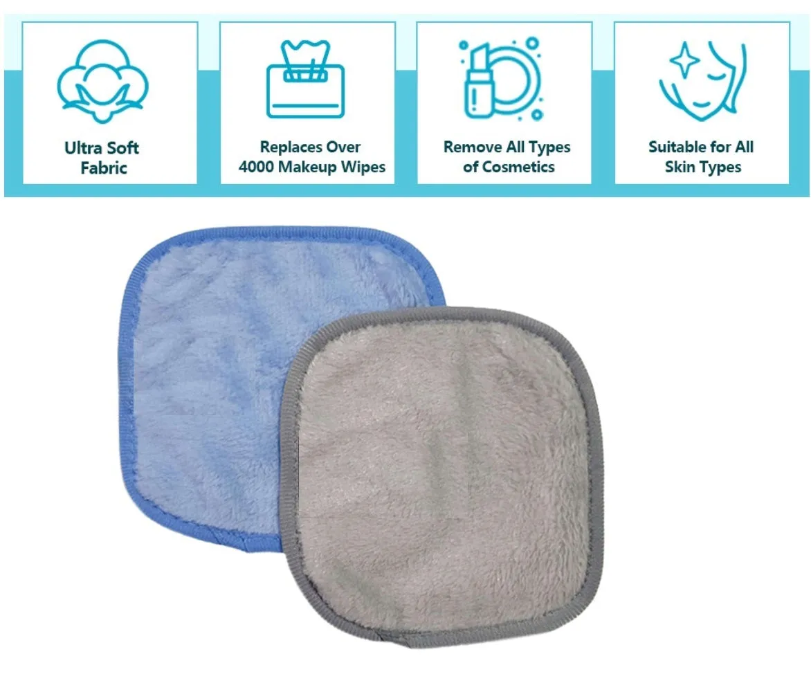 Pack Of 4 - Makeup Remover Cloth Soft Microfiber Reusable Facial Cleansing Towel- Muti Color