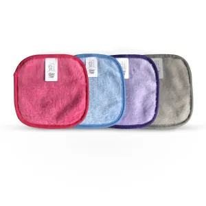 Pack Of 4 - Makeup Remover Cloth Soft Microfiber Reusable Facial Cleansing Towel- Muti Color