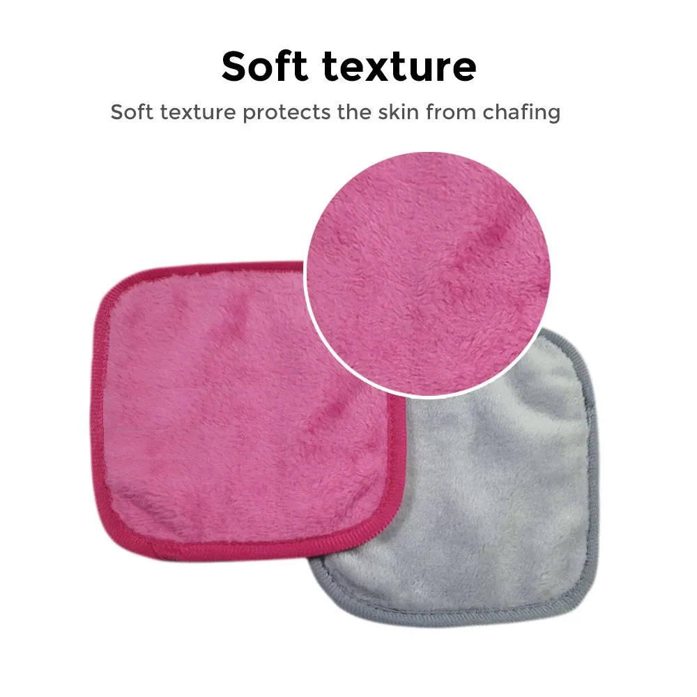 Pack Of 4 - Makeup Remover Cloth Soft Microfiber Reusable Facial Cleansing Towel- Muti Color