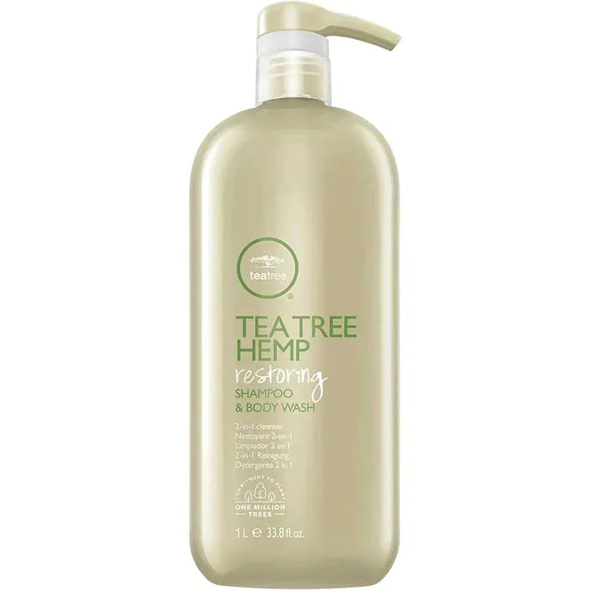 Paul Mitchell Tea Tree Hemp Restoring Shampoo and Body Wash & Restoring Conditioner and Body Lotion Duo 1000ml