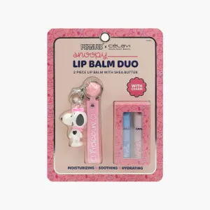 PEANUTS 2PC LIP BALM WITH KEYCHAIN