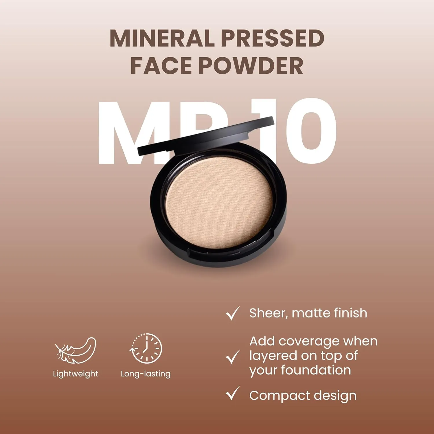 POISE Makeup Mineral Pressed Face Powder | Mineral-based Talc-free and Paraben-free Face Powder REFILL, MP 10