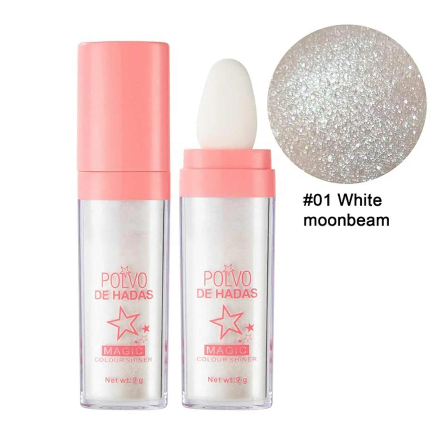 Polvo De Hadas Makeup Powder, Highlighter Powder Stick Body Shimmer Patting Powder Glitter High Gloss Sparkle Loose Brighten Face Body Lips Eyes Glow Cosmetic