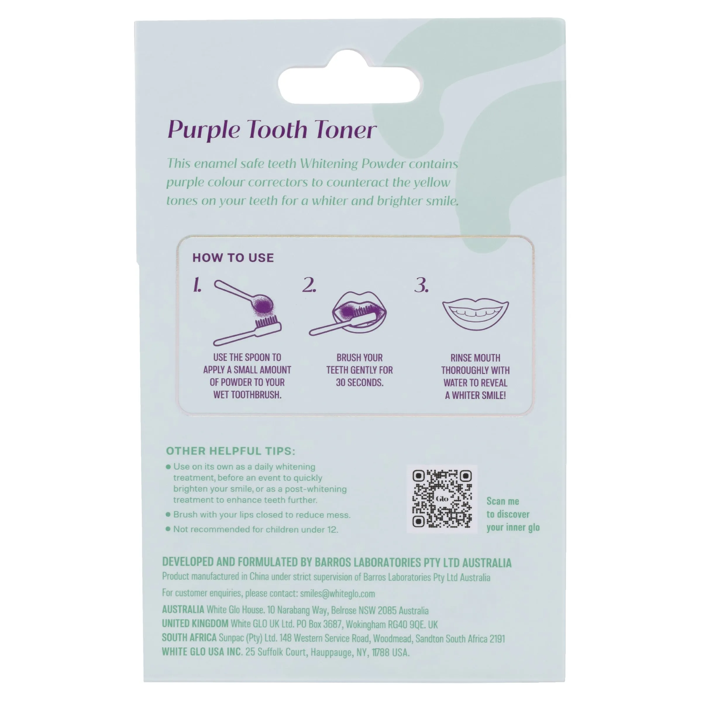 Purple Tooth Toner Whitening Powder