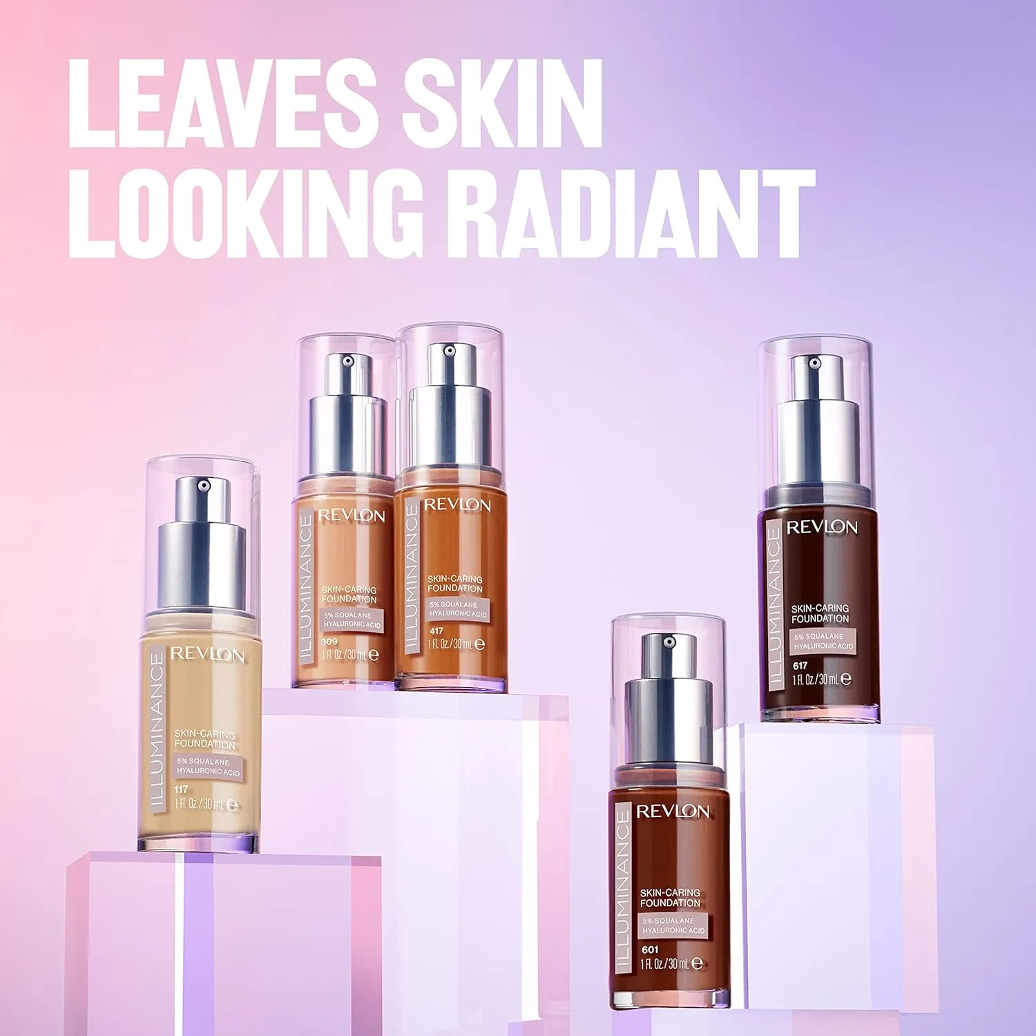 Revlon Illuminance Skin-Caring Liquid Foundation, Hyaluronic Acid, Hydrating and Nourishing Formula with Medium Coverage, 513 Brown Suede, 1 fl oz