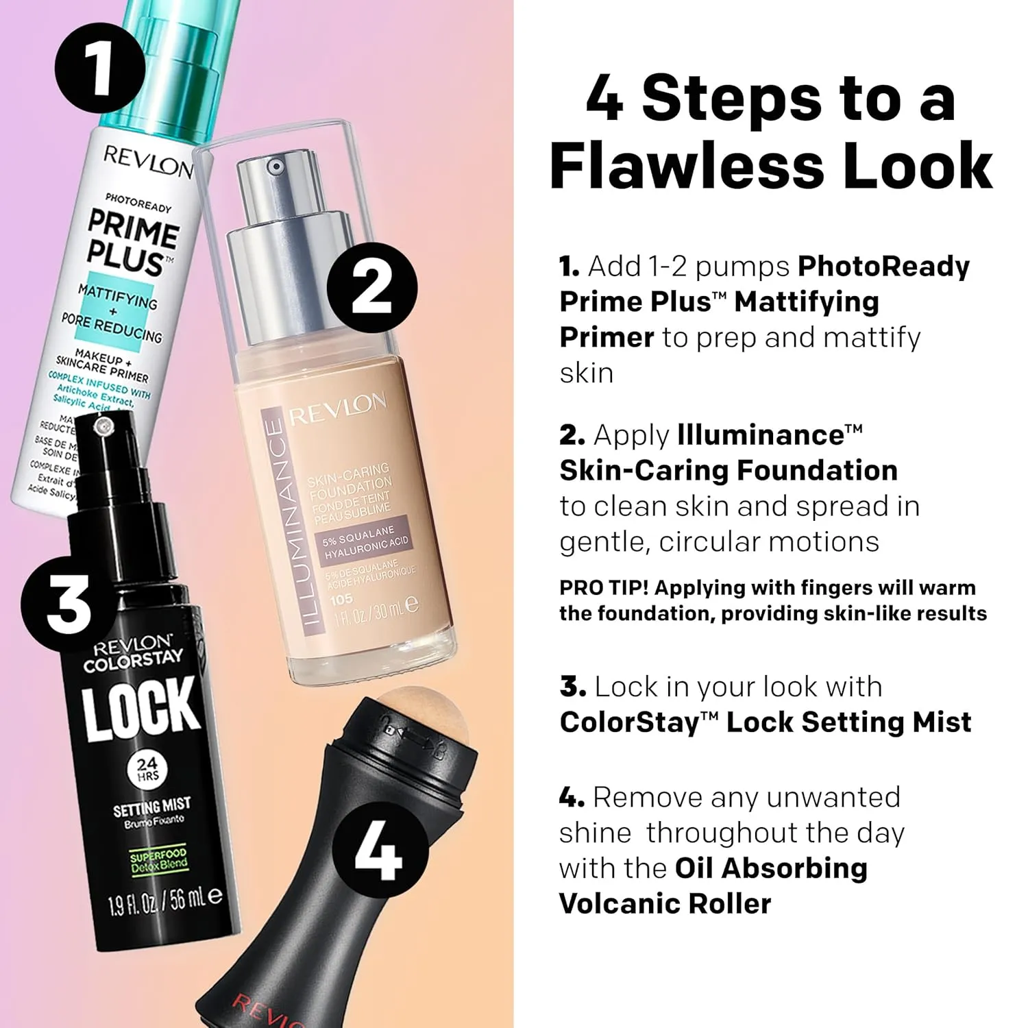 Revlon Illuminance Skin-Caring Liquid Foundation, Hyaluronic Acid, Hydrating and Nourishing Formula with Medium Coverage, 517 Amber, 1 fl oz