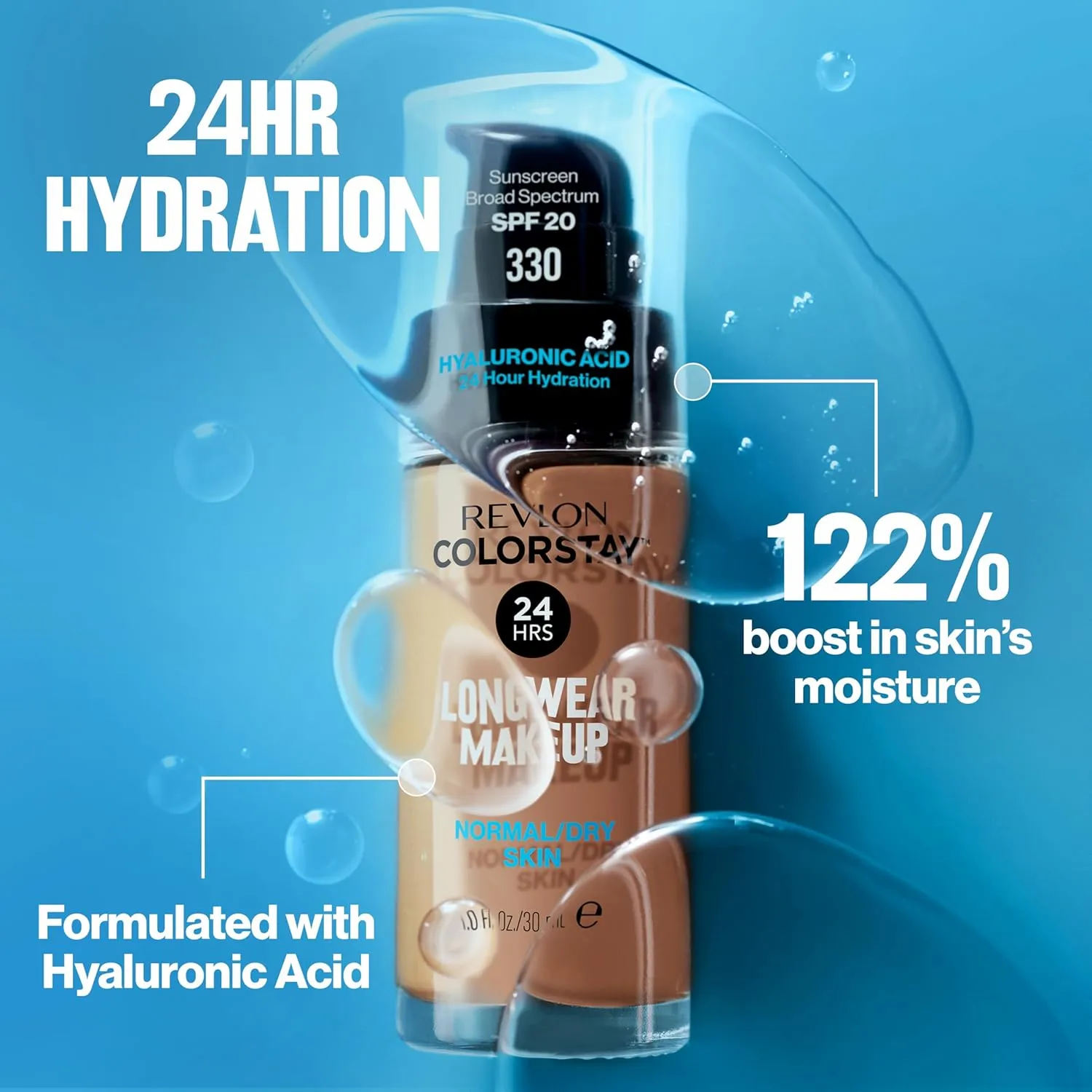 Revlon Liquid Foundation, ColorStay Face Makeup for Normal & Dry Skin, SPF 20, Longwear Medium-Full Coverage with Natural Finish, 150 Buff, 1 Fl Oz