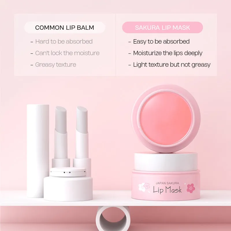 Sakura Lip Mask 8g Bouncy  Moisturizing And Moisturizing