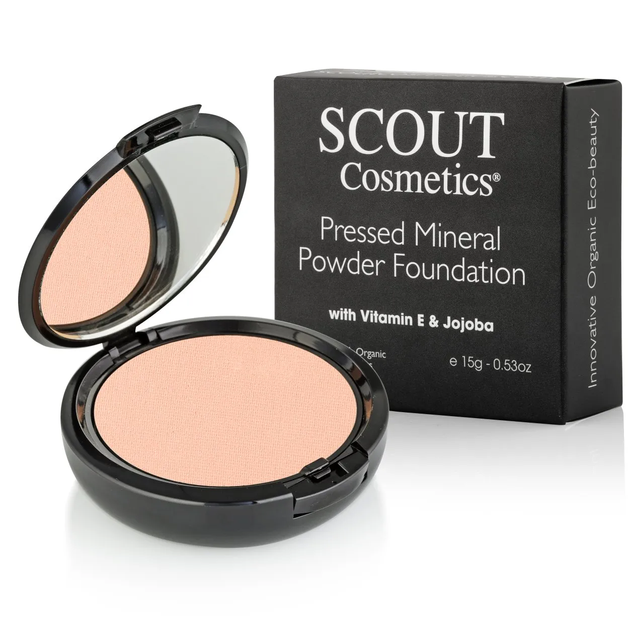 SCOUT Cosmetics Pressed Powder Foundation with Vitamin E & Jojoba Sunset