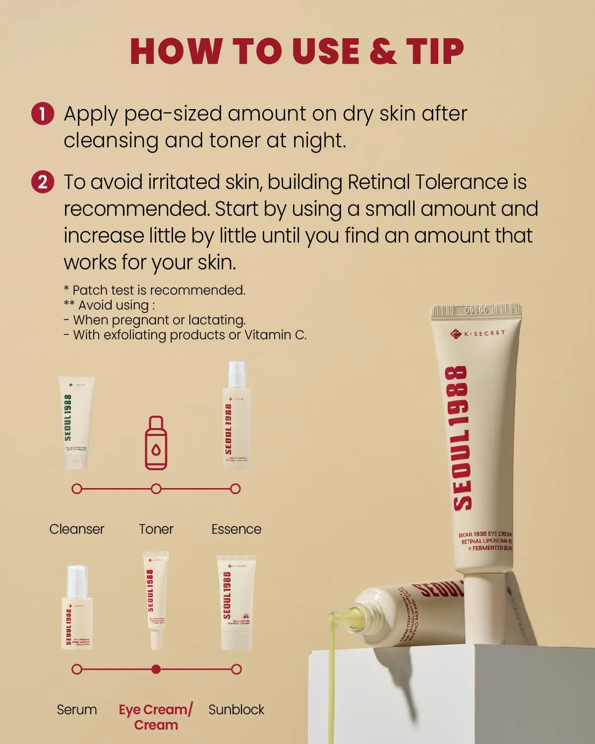 SEOUL 1988 Eye Cream : Retinal Liposome 4%   Fermented Bean
