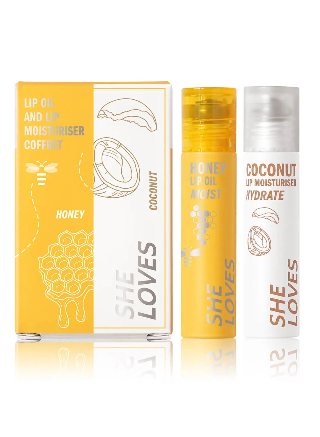 She Loves 2 Pcs Lip Oil and Lip Moisturizer Coffret Set