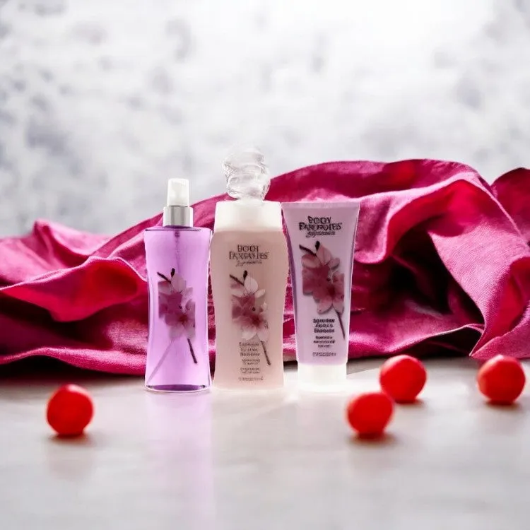 Signature Japanese Cherry Blossom Set by Body Fantasies for Women - 3 Pc 8oz Fragrance Body Spray, 12oz Moisturizing Body Wash, 7oz Fragrance Moisturizing Lotion