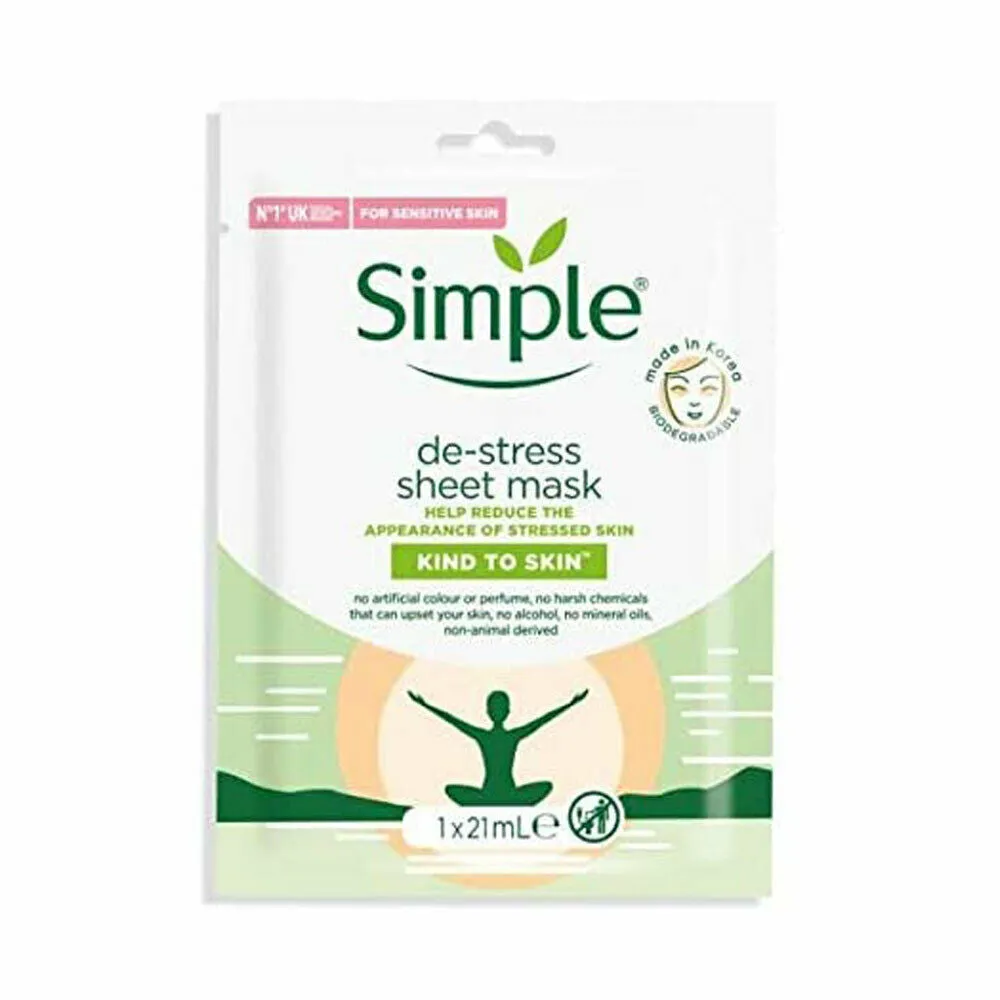 Simple De-Stress Sheet Mask with Aloe Vera and multi-vitamins
