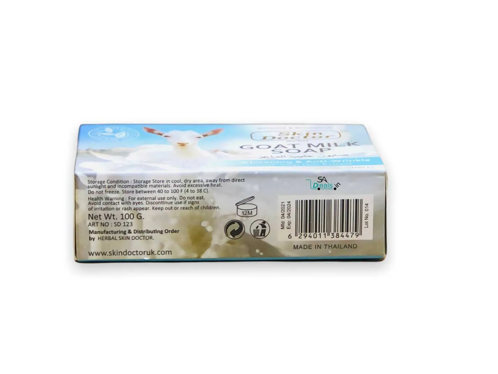 Skin Doctor GOAT MILK SOAP Whitening & Anti-Wrinkle with Goat Milk Extract 100g