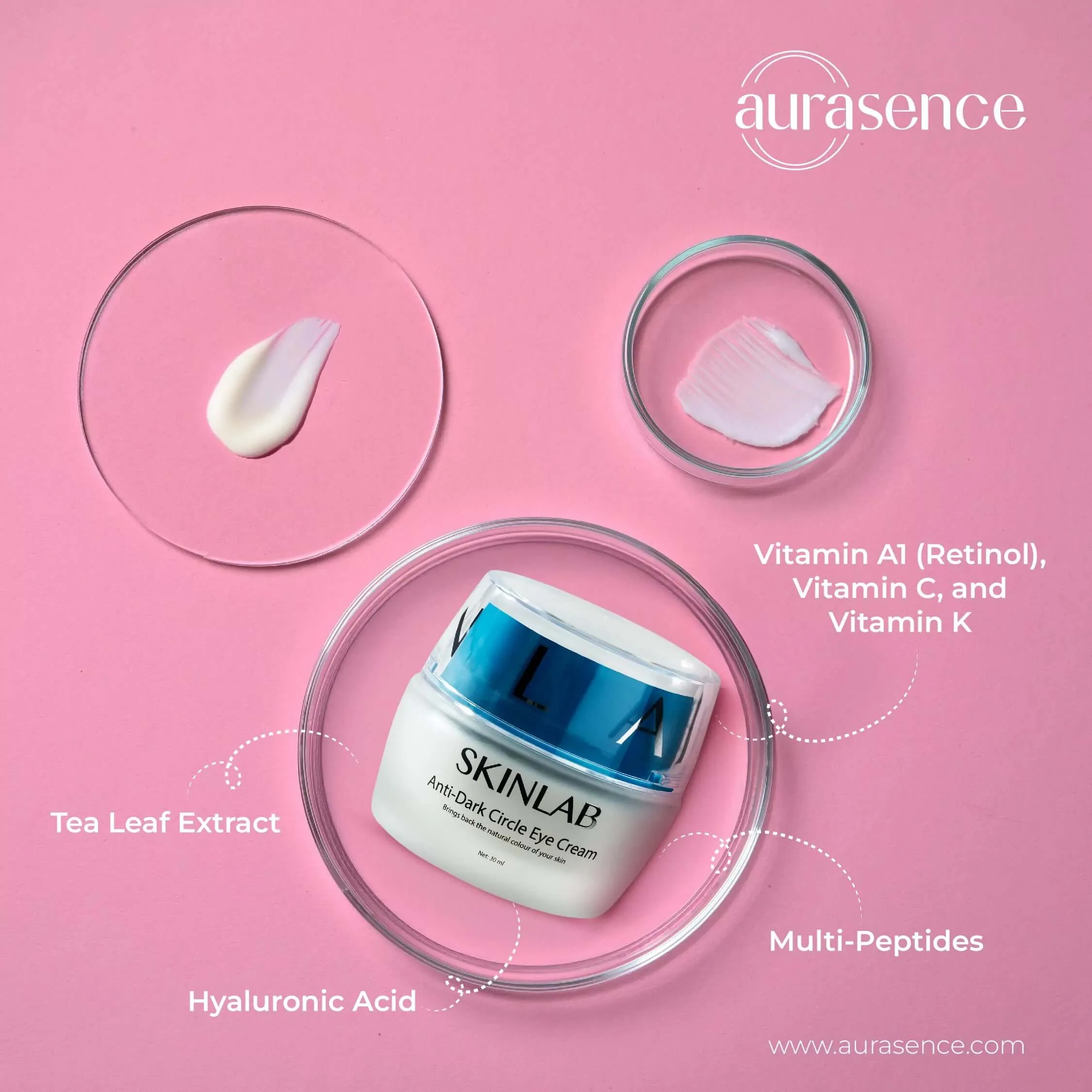 SKINLAB Anti Dark Circles Eye Cream with vitamin A1 and Hyaluronic Acid | Vitamin K | Vitamin C | 30ml