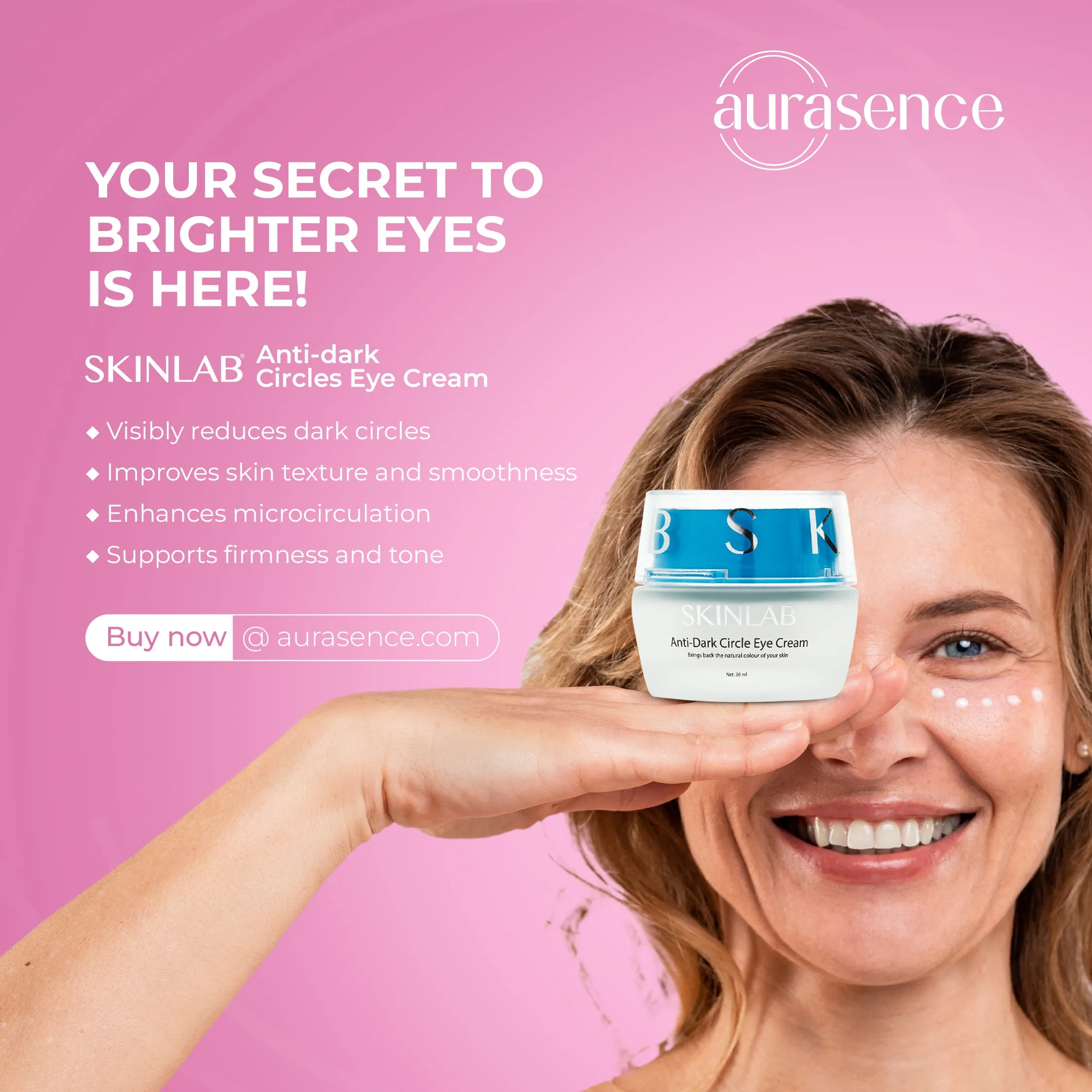 SKINLAB Anti Dark Circles Eye Cream with vitamin A1 and Hyaluronic Acid | Vitamin K | Vitamin C | 30ml