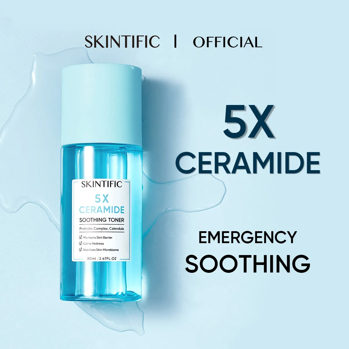 SKINTIFIC 5X Ceramide Soothing Toner (80ml)