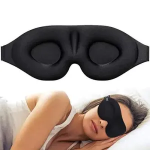 Sleeping Mask, 3D Contoured, Adjustable Strap, Soft Fabric, Blocks Light, Available in Black, Purple, Pink. Perfect for Restful Sleep.
