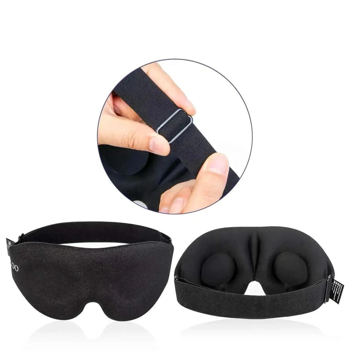 Sleeping Mask, 3D Contoured, Adjustable Strap, Soft Fabric, Blocks Light, Available in Black, Purple, Pink. Perfect for Restful Sleep.