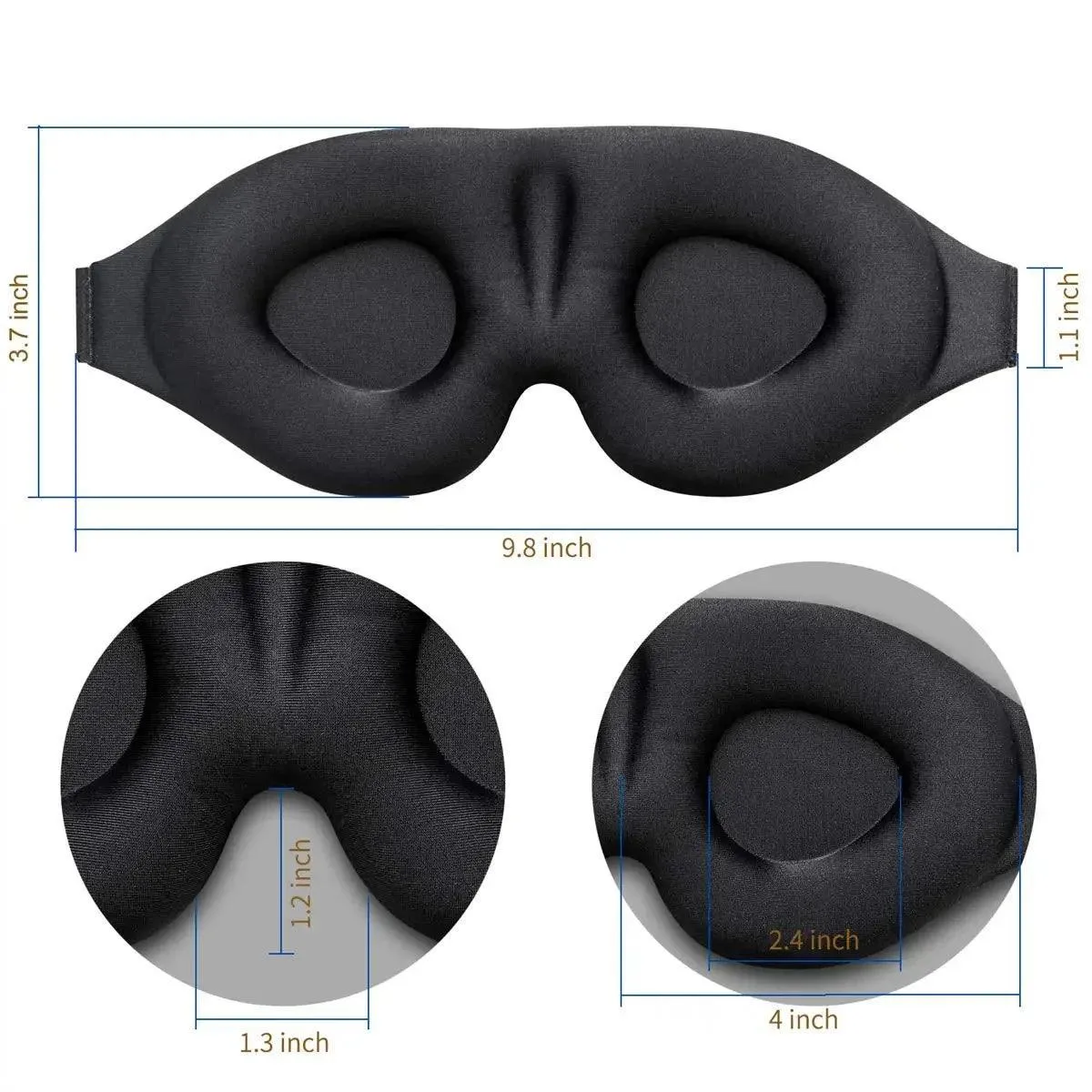 Sleeping Mask, 3D Contoured, Adjustable Strap, Soft Fabric, Blocks Light, Available in Black, Purple, Pink. Perfect for Restful Sleep.