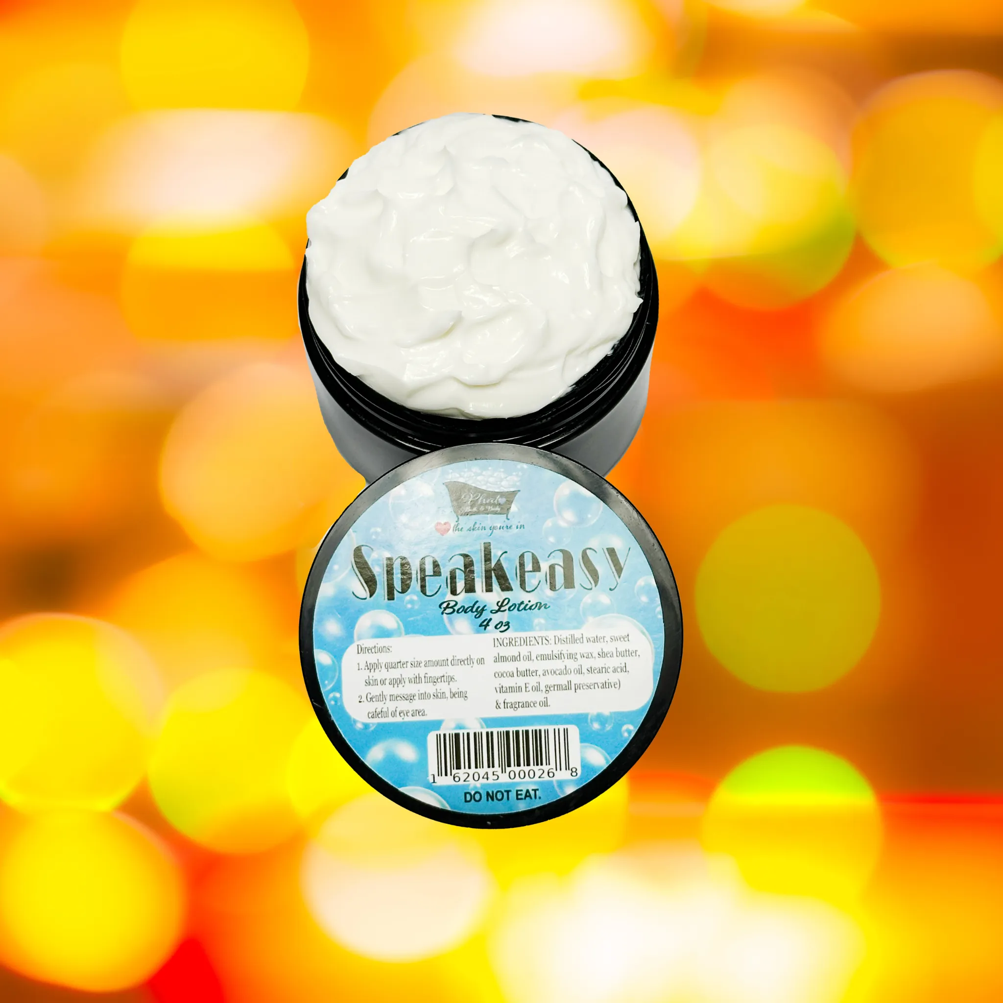 Speakeasy Organic Moisturizing Body Lotion Shea Cocoa Butter French Bourbon Leather 4 oz