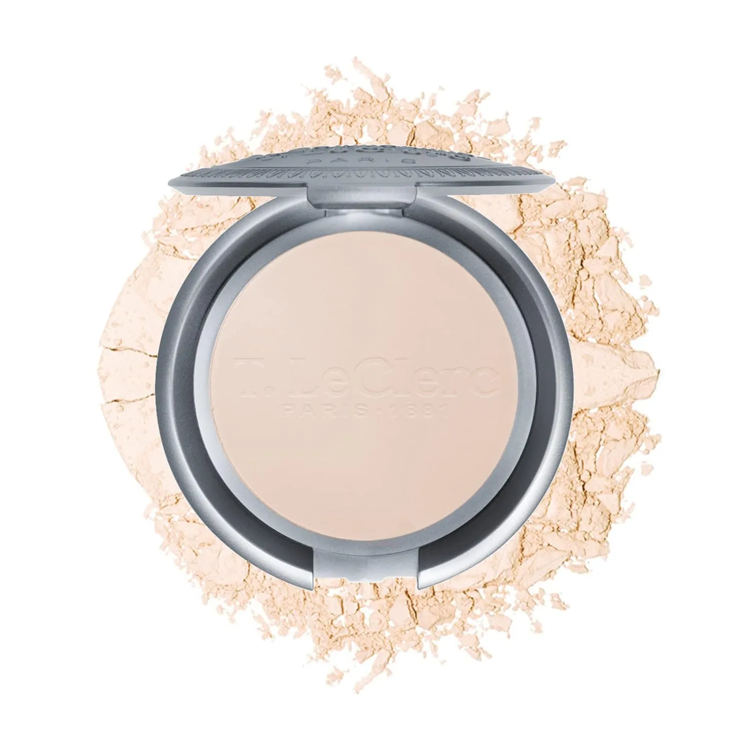 T. Leclerc Compact Pressed Powder - Super-Blendable Face Makeup Longwear Portable Matte Finish Radiant Natural Medium to Full Coverage Airbrushing Mineral Base For Pores & Imperfections (Ivoire)