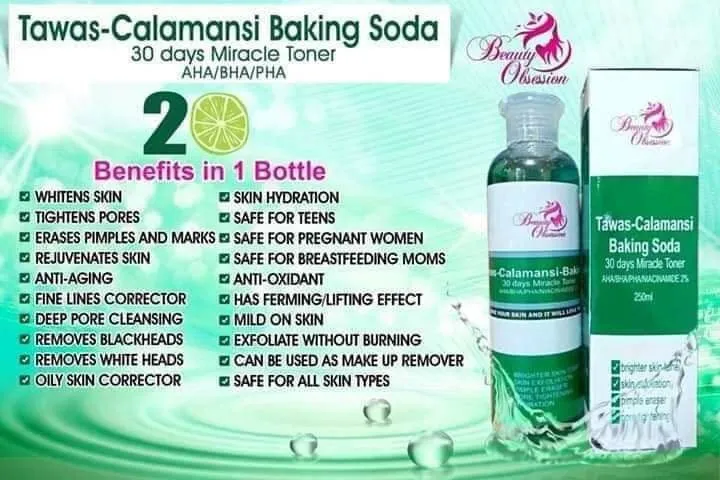 Tawas Calamansi Baking Soda | 30 days Miracle Toner 150 ML | By Beauty Obsession