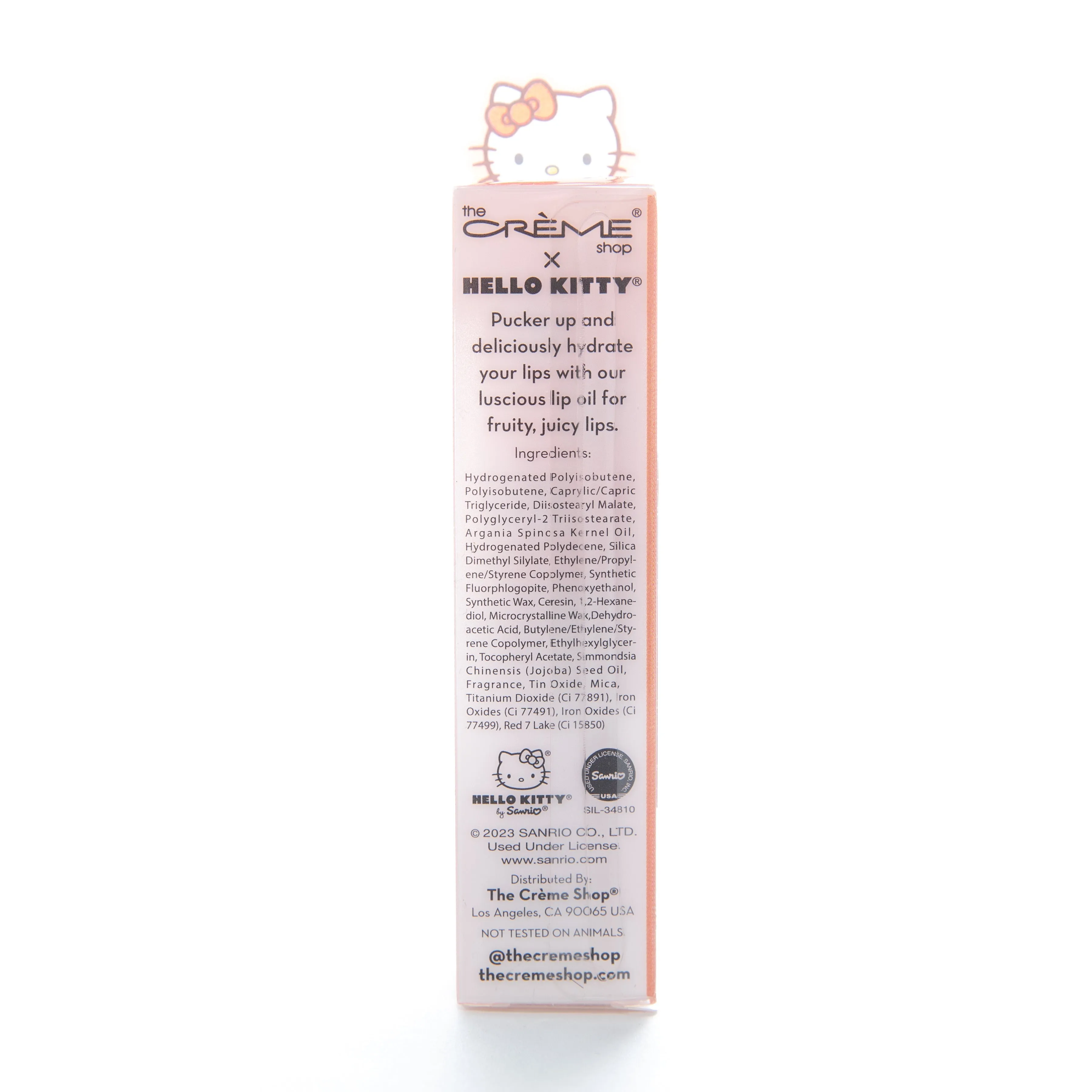 The Creme Shop Hello Kitty Kawaii Kiss Moisturizing Lip Oil Peach Flavored