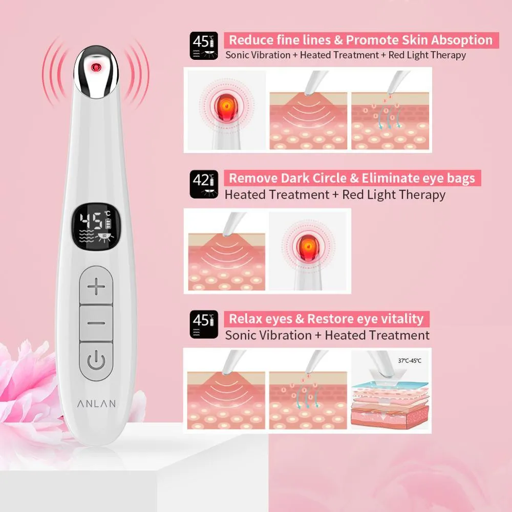 USB Rechargeable LED Screen Electric Anti Wrinkle Anti Aging Hot Massage Device