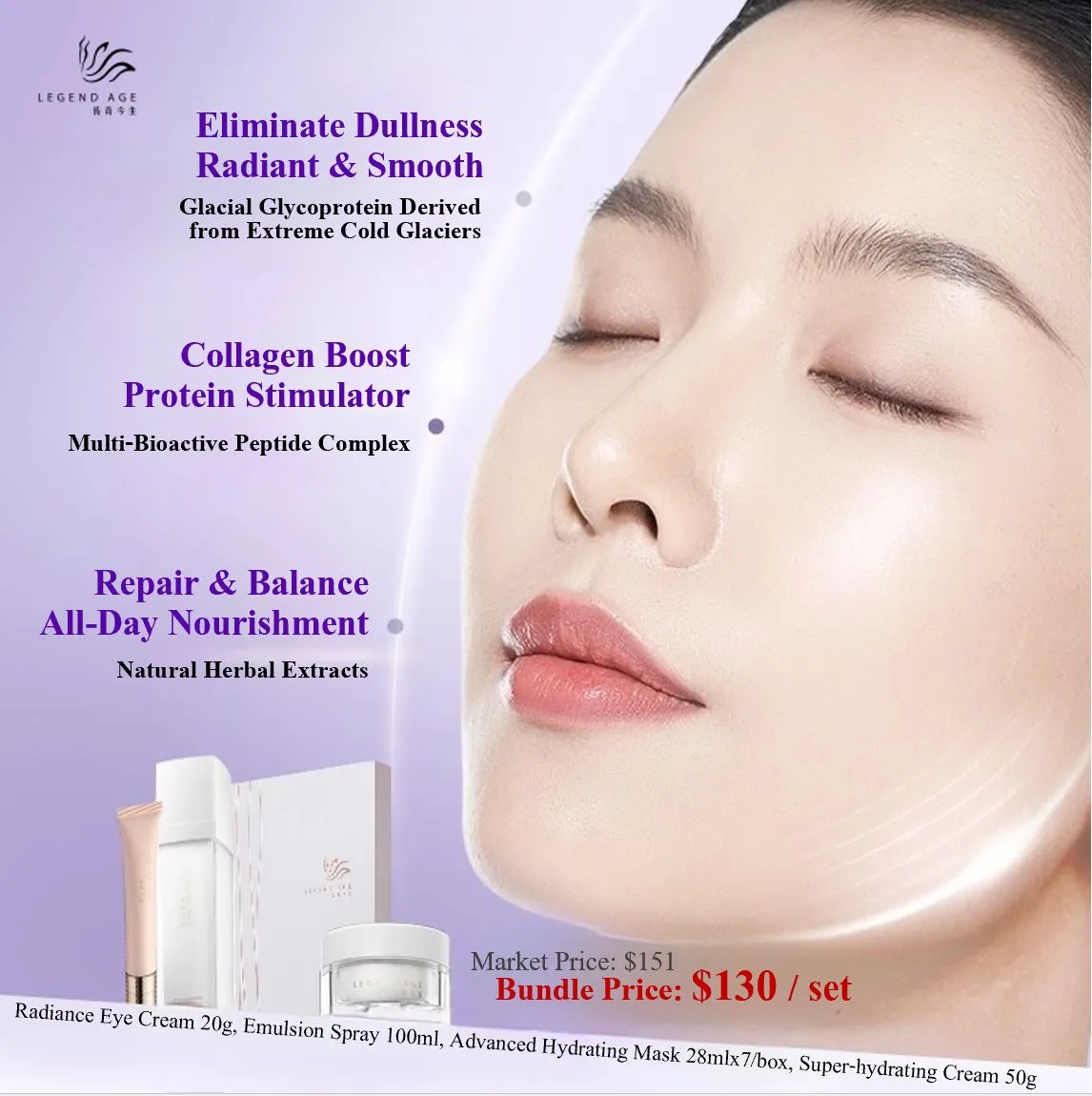 Value set: Legend Age 4-pcs Oxygen Infusion Skincare Set