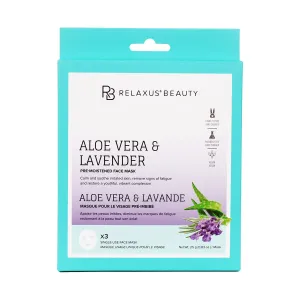 Wholesale Aloe & Lavender Face Masks (3-Pack) - Displayer of 12