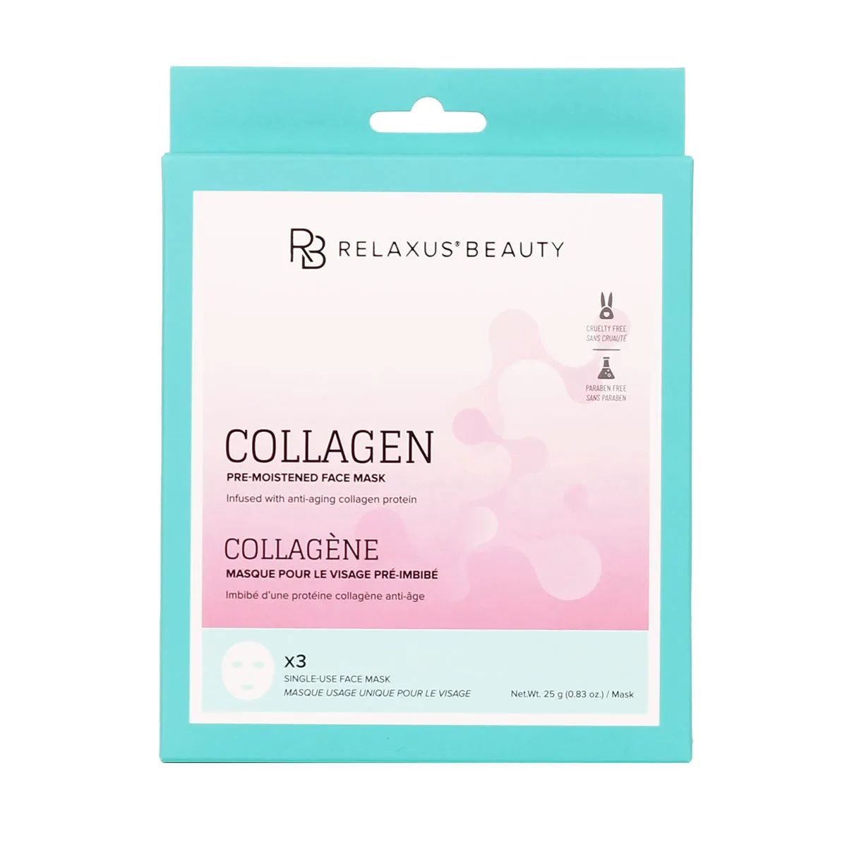 Wholesale Collagen Face Masks (3-Pack) - Displayer of 12